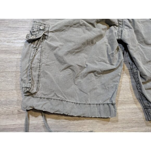 Rock Revival Cargo Shorts Men's 38 Gray Classic Thick Stitch Embroidered Utility - Picture 8 of 13